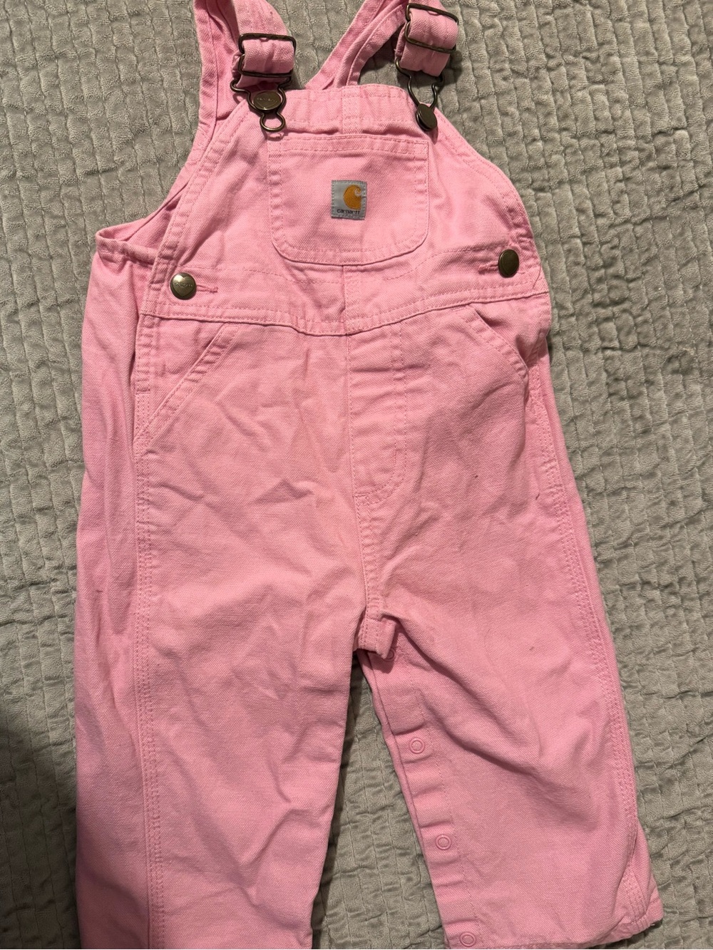 Carhartt Kids Pink Overalls with Front Pocket